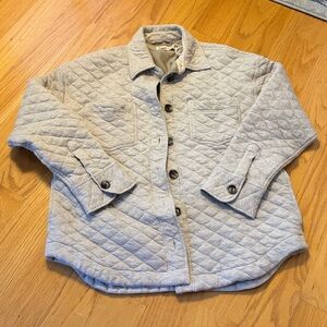 Faherty Tan Epic Quilted Fleece Shirt Jacket Extra Small